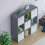 Vida Designs (Grey, White) Durham 3x3 Cube Shelf Drawer Bookcase + 5 Baskets 9