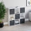 Vida Designs (White, Black) Durham 3x3 Cube Shelf Drawer Bookcase + 5 Baskets 6