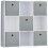 Vida Designs (White, Grey) Durham 3x3 Cube Shelf Drawer Bookcase + 5 Baskets 1
