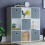Vida Designs (White, Grey) Durham 3x3 Cube Shelf Drawer Bookcase + 5 Baskets 3