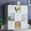 Vida Designs (White, White) Durham 3x3 Cube Shelf Drawer Bookcase + 5 Baskets 3
