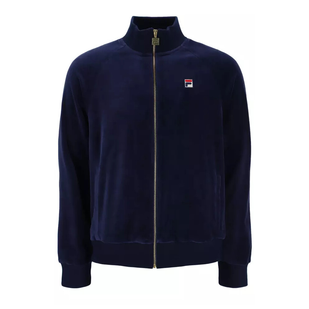 (NAVY, XL) Fila Vintage Eccellent Funnel Neck TrackTop Jacket