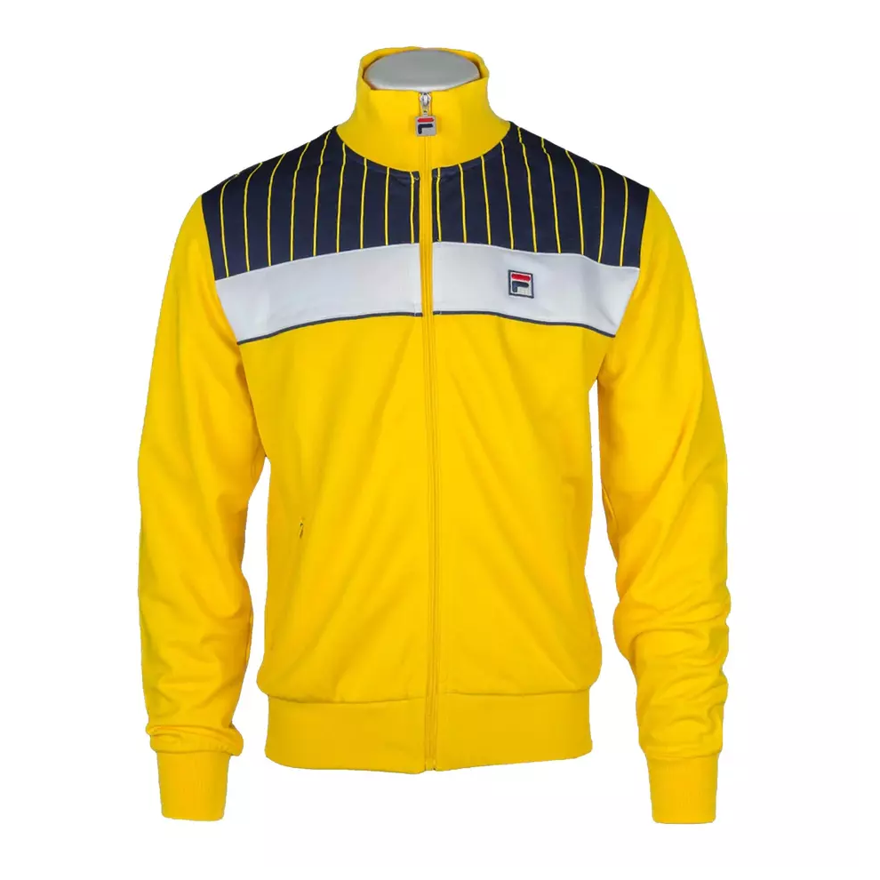 (HIGH VISIBILITY/NAVY/WHITE, SMALL) Fila Vintage Eccellent Funnel Neck TrackTop Jacket