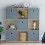 Vida Designs (Oak, Grey) Durham 3x3 Cube Shelf Drawer Bookcase + 5 Baskets 6