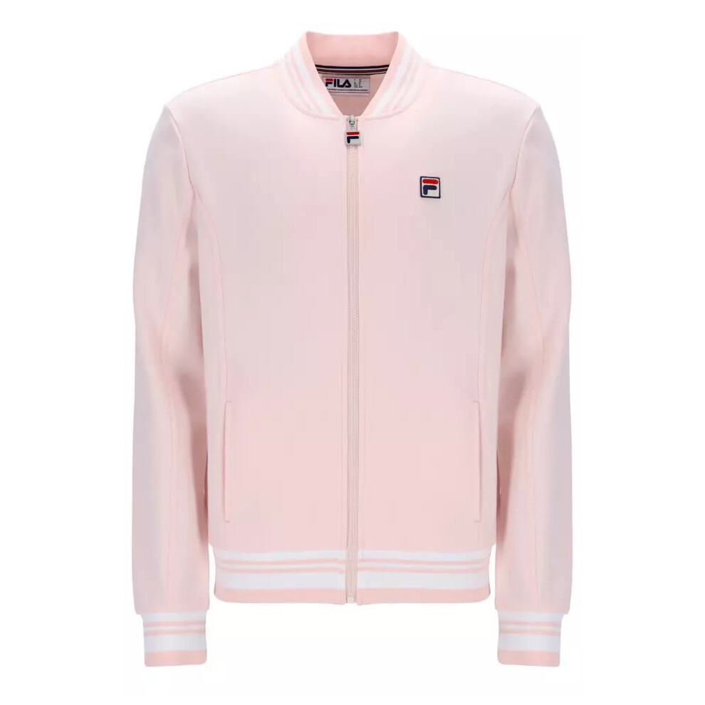 (PINK DOGWOOD/WHITE, LARGE ) Fila Vintage Eccellent Funnel Neck TrackTop Jacket