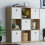 Vida Designs (Oak, White) Durham 3x3 Cube Shelf Drawer Bookcase + 5 Baskets 3