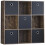 Vida Designs (Dark Wood, Black) Durham 3x3 Cube Shelf Drawer Bookcase + 5 Baskets 1