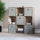 Vida Designs (Dark Wood, Grey) Durham 3x3 Cube Shelf Drawer Bookcase + 5 Baskets 8