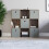 Vida Designs (Dark Wood, Grey) Durham 3x3 Cube Shelf Drawer Bookcase + 5 Baskets 6