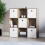 Vida Designs (Dark Wood, White) Durham 3x3 Cube Shelf Drawer Bookcase + 5 Baskets 8