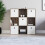 Vida Designs (Dark Wood, White) Durham 3x3 Cube Shelf Drawer Bookcase + 5 Baskets 6