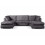 Bishop Coal Alaska Fabric U Shape High Back Corner Sofa 2