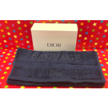 Christian Dior SAUVAGE SERVITTE Towel Dark Navy Blue Cotton 23x12 size
