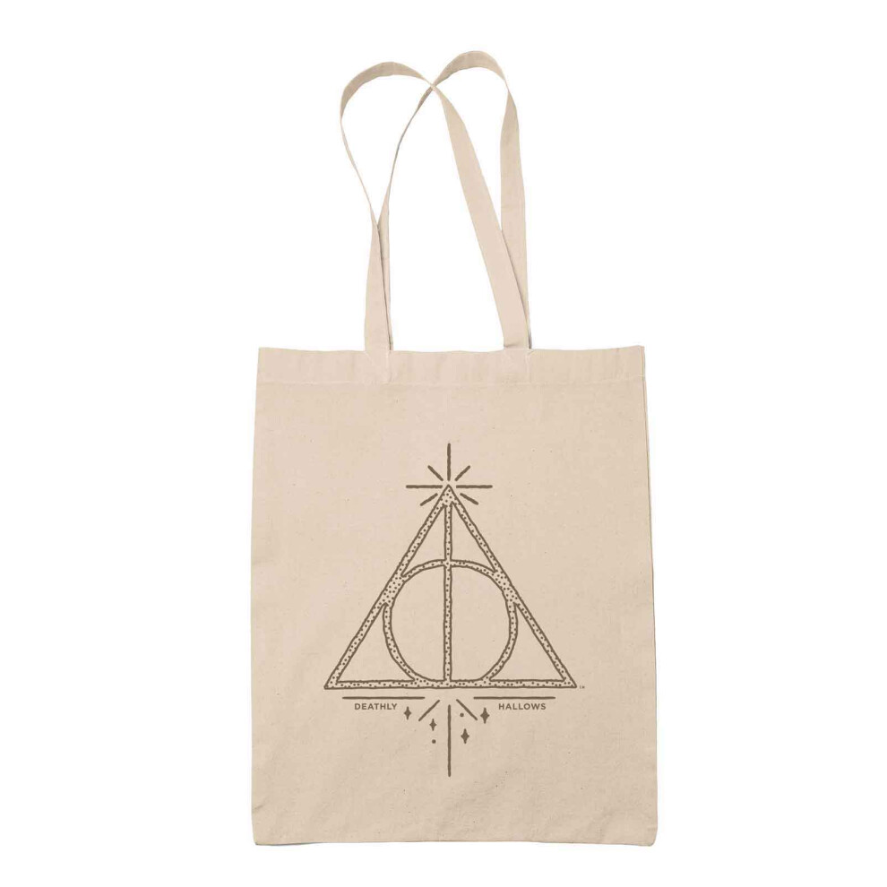 Harry Potter Tote Bag Deathly Hallows Logo new Official Natural Shopper Bag