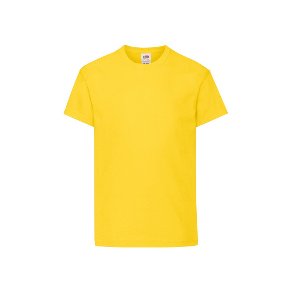 (12-13 Years, Yellow) Fruit of the Loom Childrens/Kids Original T-Shirt