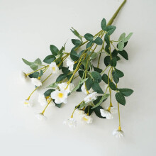 (White) Silk Rose Artificial Flower Fake Bouquets Vase Decoration Party Venue Wedding
