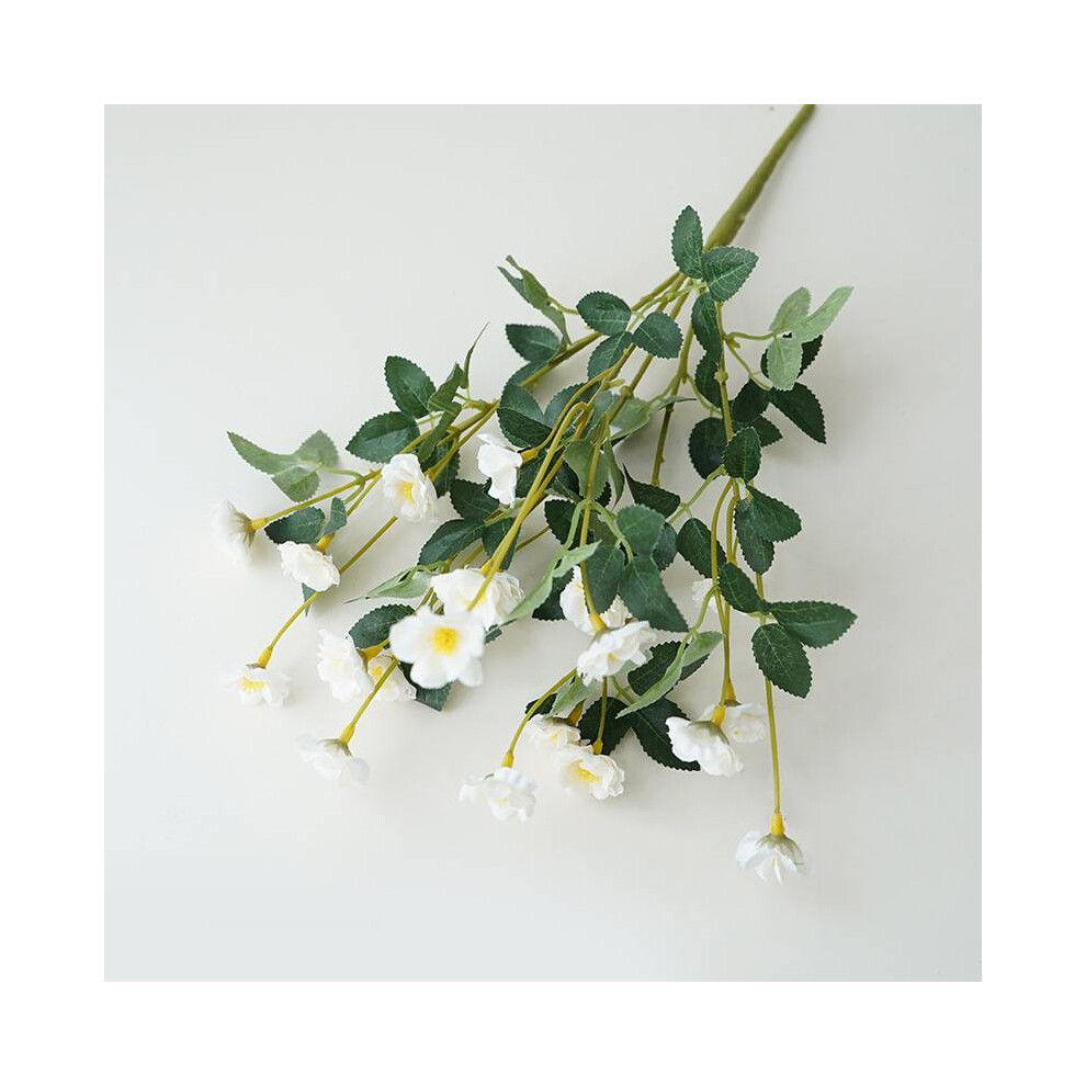 (White) Silk Rose Artificial Flower Fake Bouquets Vase Decoration Party Venue Wedding