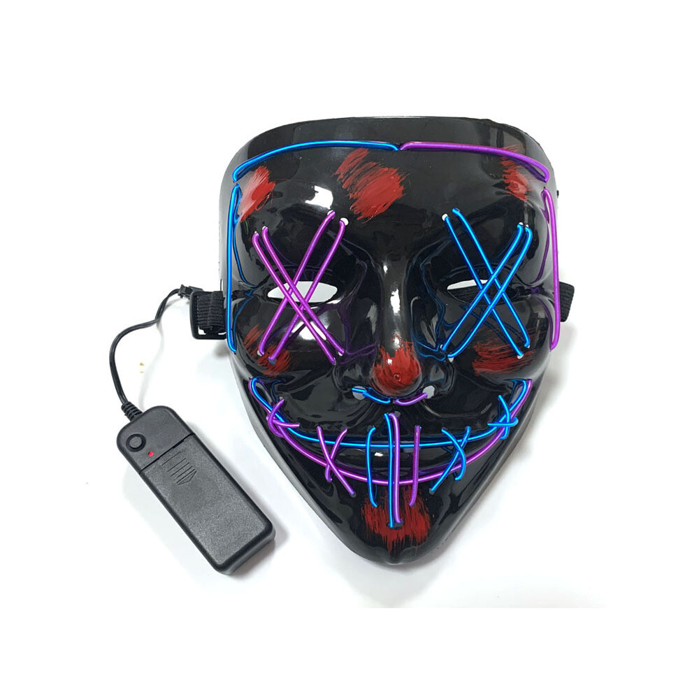 (pb) Halloween Mask Light Up, Hacker Purge Mask, Scary LED Mask for Cosplay