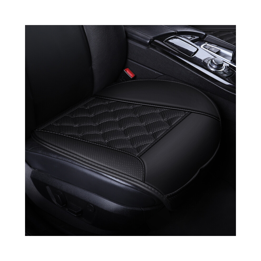 (1 front black) Waterproof PU Leather Car Seat Cover Protector Mat Universal Front Backret