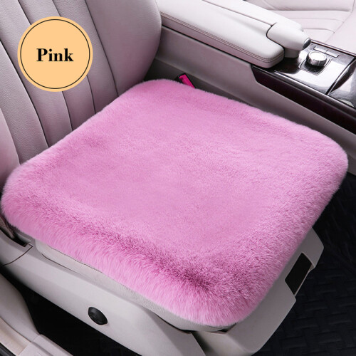 Pink Fluffy Plush Car Seat Cover Warm Winter Seat Cushion Pad Breathable Seat on OnBuy