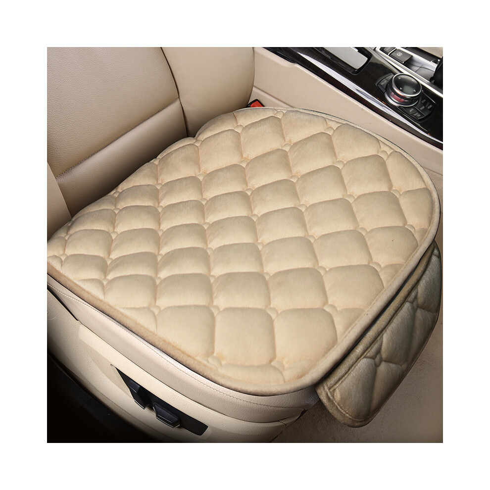 (Beige) Universal Car Seat Cushion  with Flocking Comfort Memory Foam & Non-Slip