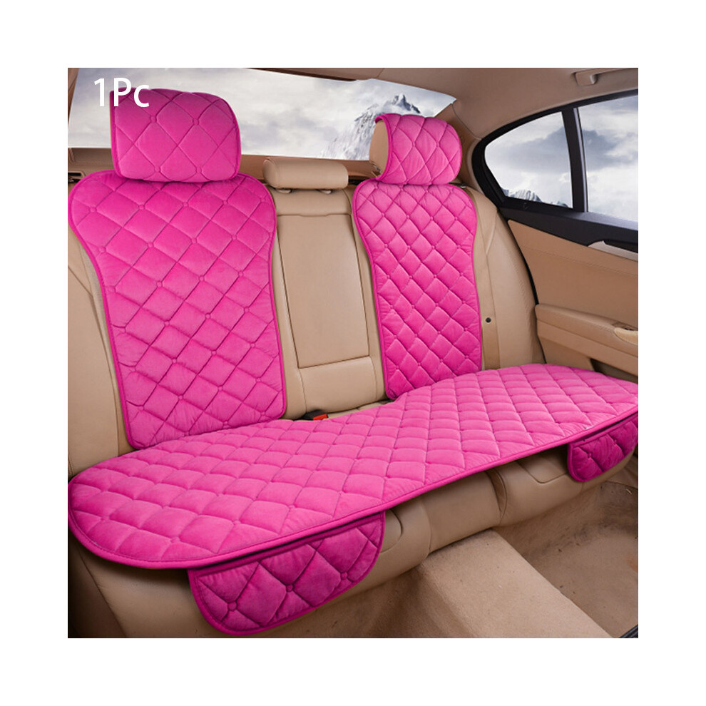 (Rear 1Pc) Plush Car Seat Cover Set Universal Seat Cushion Auto Seat Protector Pink 8751722495101