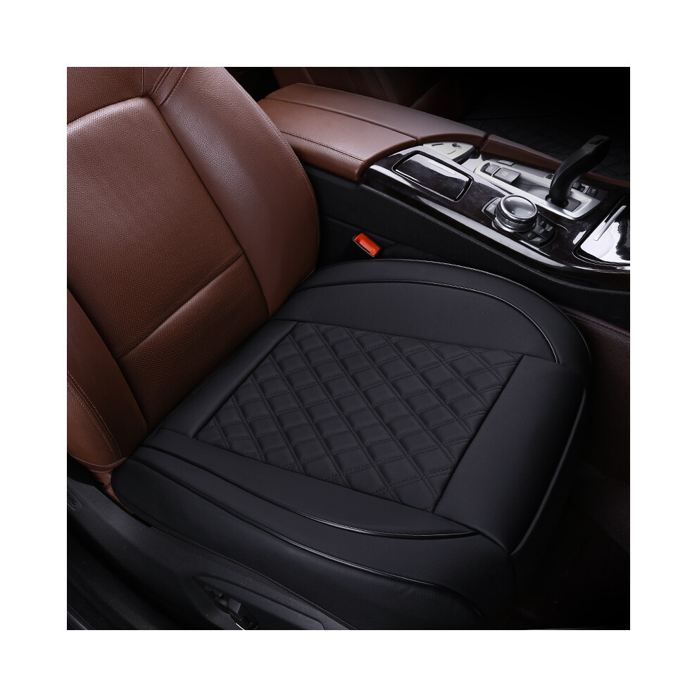 (1 front black) Waterproof Leather Car Seat Cover Universal Breathable Car Seat Cushion