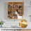 Wall Mounted Bamboo Bathroom Mirror Cabinet Cupboard Storage Shelves 3