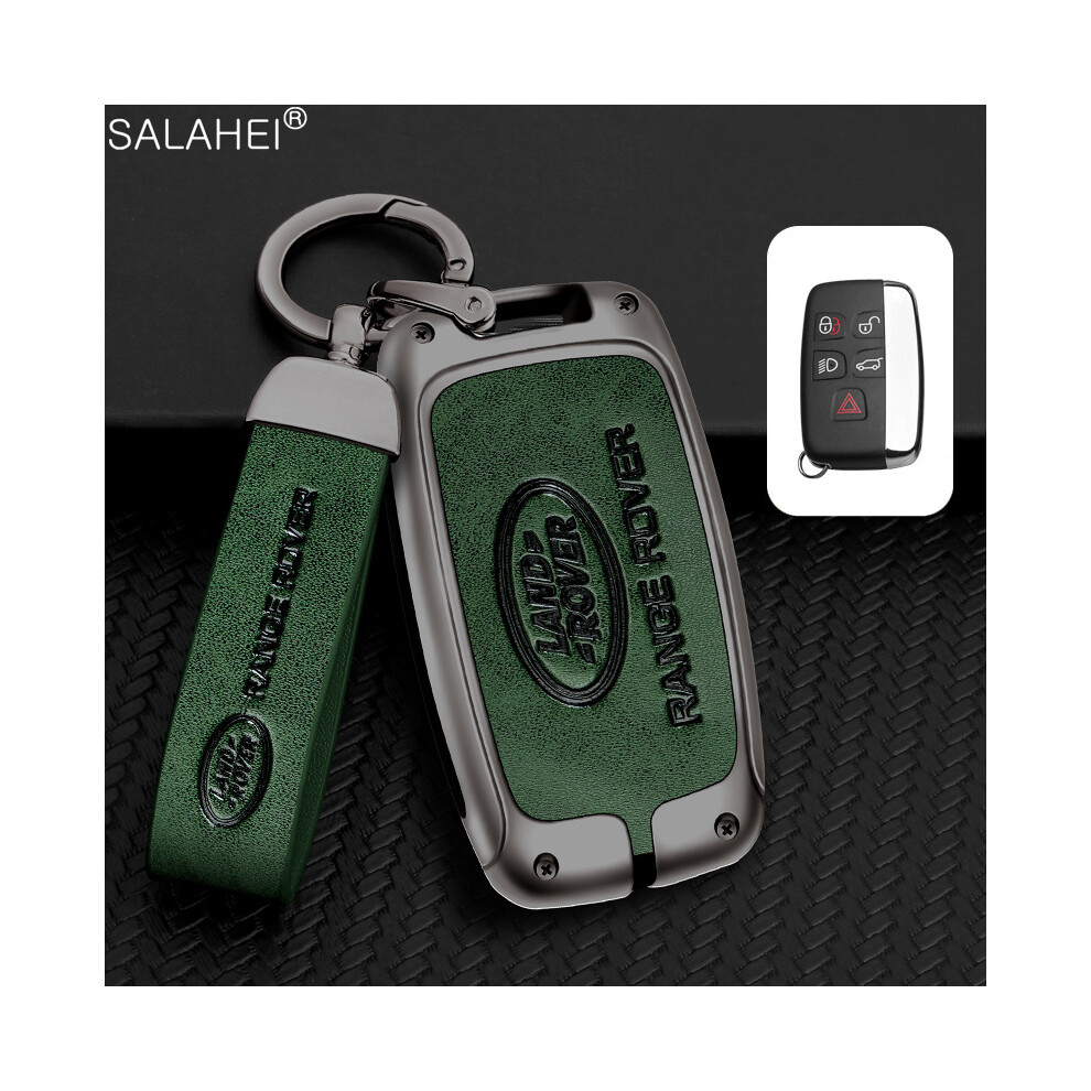 (A-gun green) Car Logo Key Case Cover For Land Rover Range Rover Sport Evoque Freelander