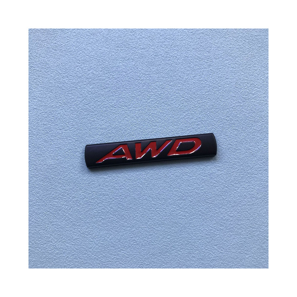 (AWD Black Red) 3D Metal 2.0 2.5 AWD Logo Letters Car Trunk Emblem Badge Decal For Mazda