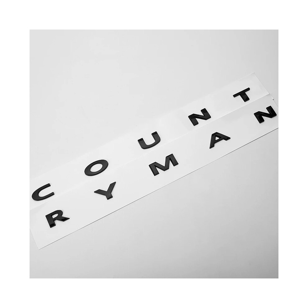 (Black Countryman) 3D ABS Black Clubman Logo Countryman Emblem Letters Sticker Car Trunk