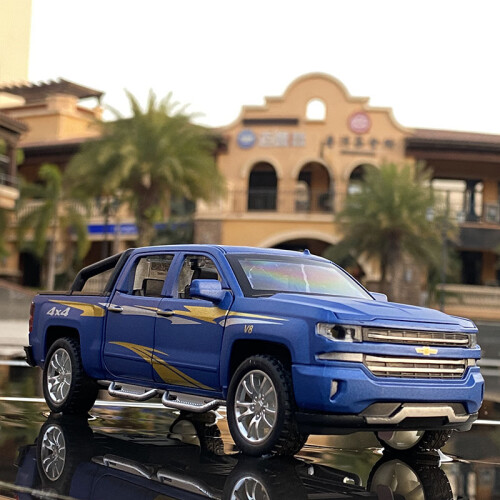 Blue 1 32 Chevrolet Silverado Pickup Alloy Car Model Diecast Metal Toy Vehicles on OnBuy