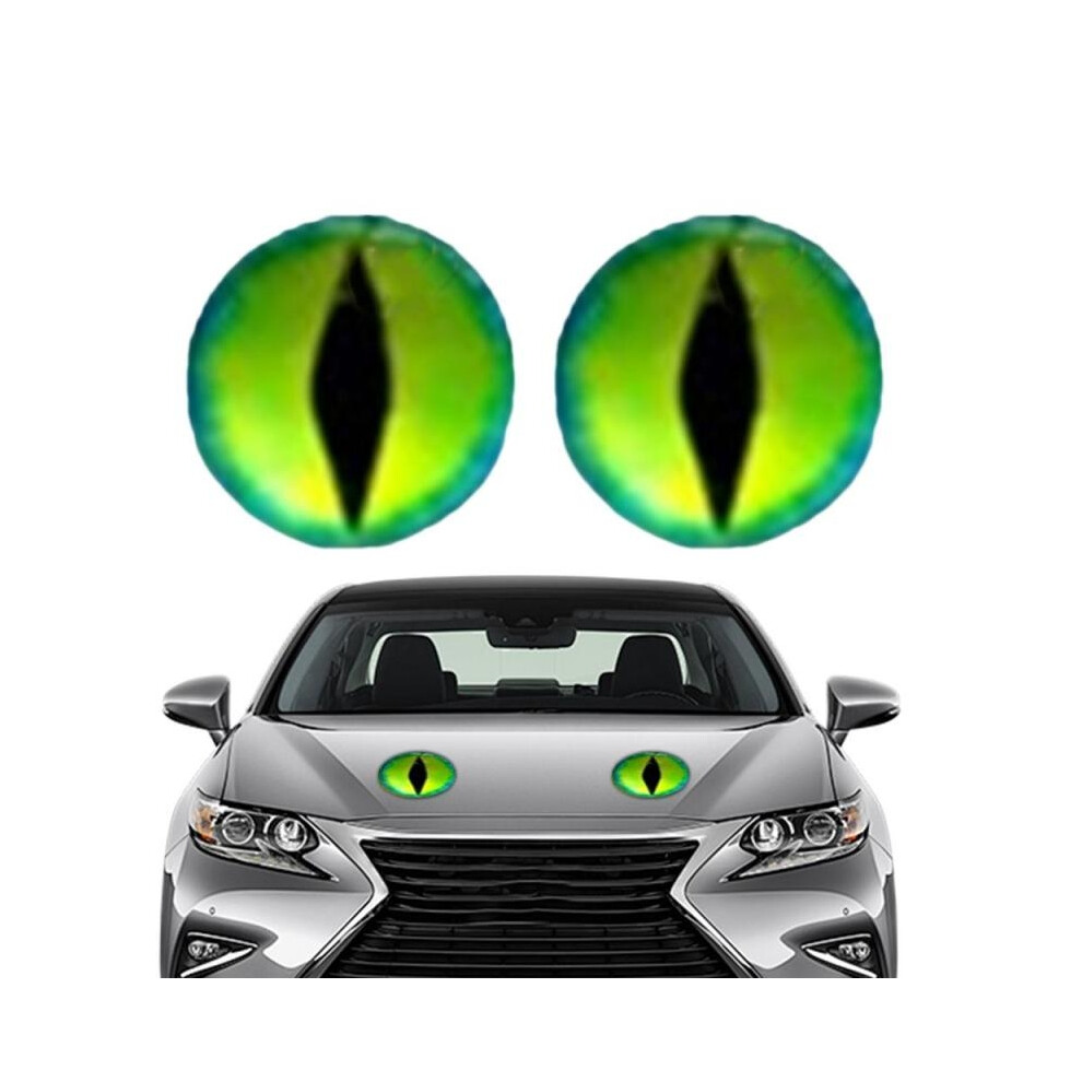 (E) Headlight Decals Beast Eyes 3D Stereo Round Car Window Bumper Stickers For Suvs Rvs Trucks Motorcycle 7322537716173