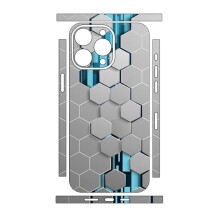 (IPxSMax) Abstract Honeycomb Decal Skin for iPhone 11 12 13 14 15 Pro Max XS Max XR Back Screen Protector Film Cover Aesthetic Sticker Screen Protectors