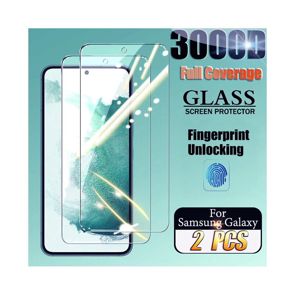 (For Samsung S24Ultra) 2PCS Tempered Glass Screen Protector For Samsung Galaxy S24 S23 S22 S21 Plus FE Note 20 Fingerprint Unlocking S24Ultra S 24 5G  Screen Protectors