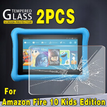 (Fire 10 Kids Edition) 2Pcs Tempered Glass Screen Protector for Amazon Fire 7 5th 7th 9th 12th Fire HD 8 Fire HD10 2017 2019 11th 10 Plus Fire 10 Kids Screen Protectors