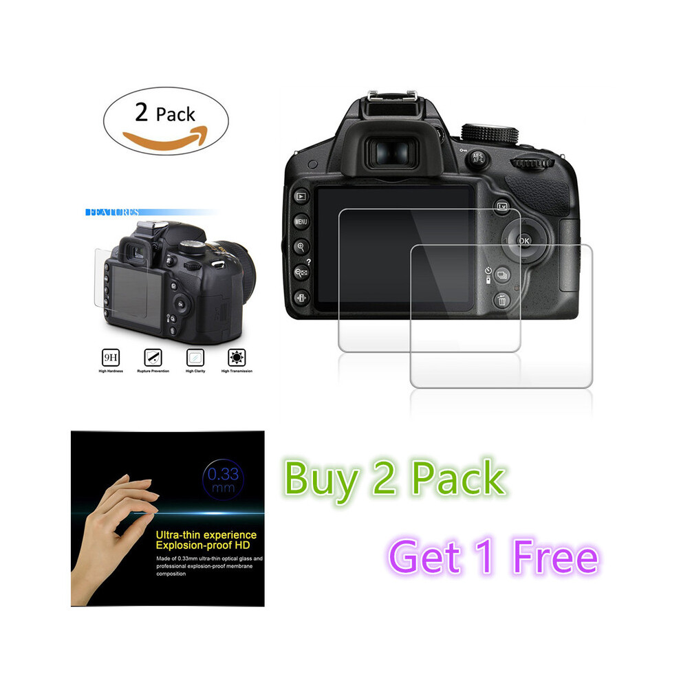 (Eos 2000D T7) 2X Glass Lcd Screen Protector For Canon Eos 6D 7D 5D Ii Iii Iv R7 R6 R5 R3 Rp M50 4000D 3000D 2000D 200D 250D Sl2 Sl3 T7 Screen Protec 9192260114816