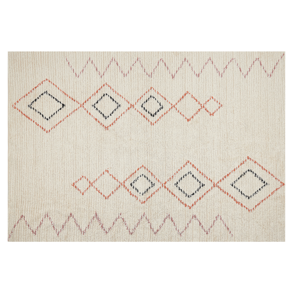 Rug GUWAHATI Beige 140 x 200 cm Cotton
