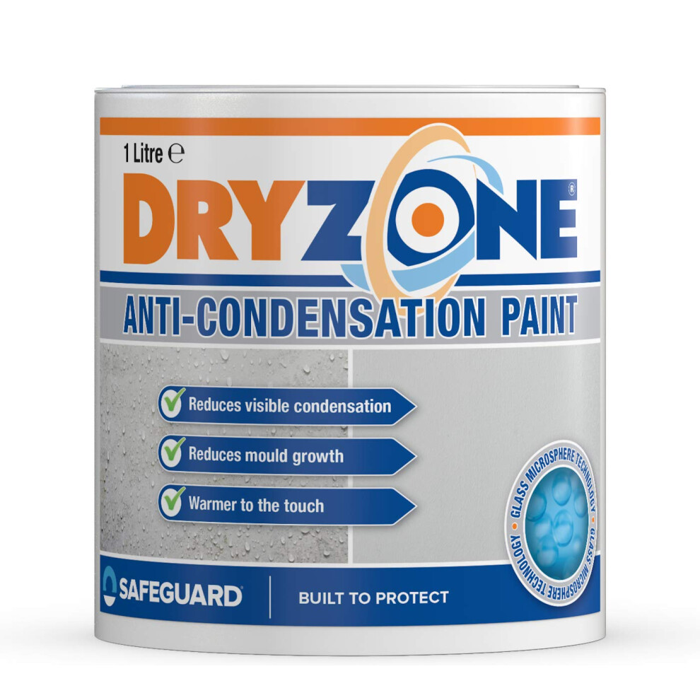 Dryzone (1L) Anti Condensation Paint ( Matt Finish) Thermal Paint That Helps Prevent Mould And Fungal Growth On Internal Walls White