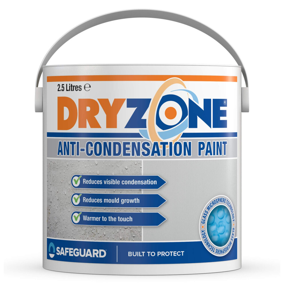(2.5L) Dryzone Anti Condensation Paint ( White, Matt Finish) Thermal Paint that helps prevent Mould and Fungal Growth on Internal Walls
