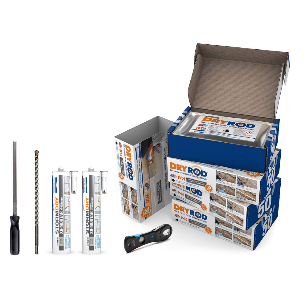 (24m (9" wall)) Dryrod Damp Proofing Rods DPC Kit - BBA Approved Rising Damp Treatment