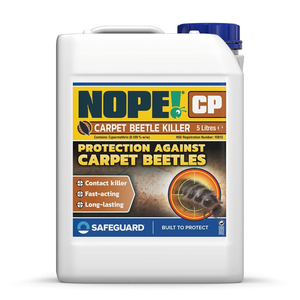 (5L) NOPE CP Carpet Beetle Spray Killer - Fast Acting, Odourless Carpet Beetle Treatment for Home use. HSE Registered