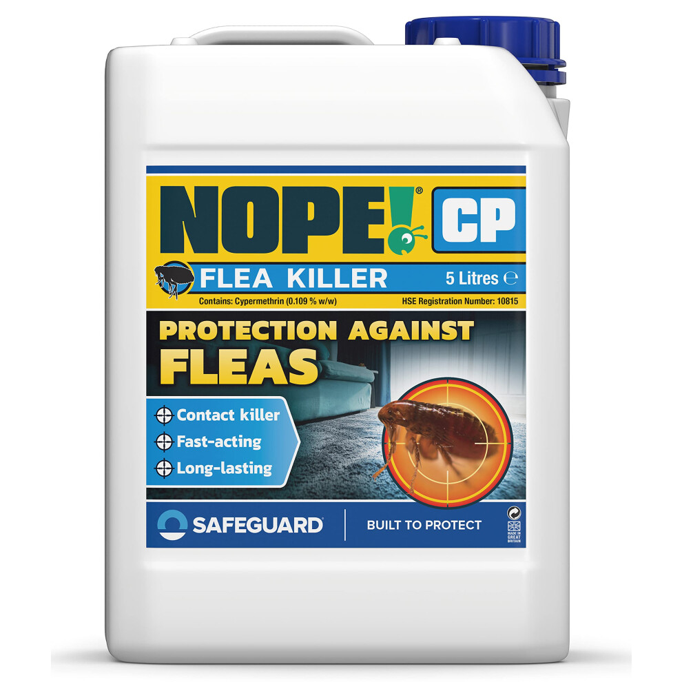 (5L) NOPE CP Flea Spray for The Home - Fast-Acting, Odourless & Non-Staining. Indoor & Outdoor Flea Killer