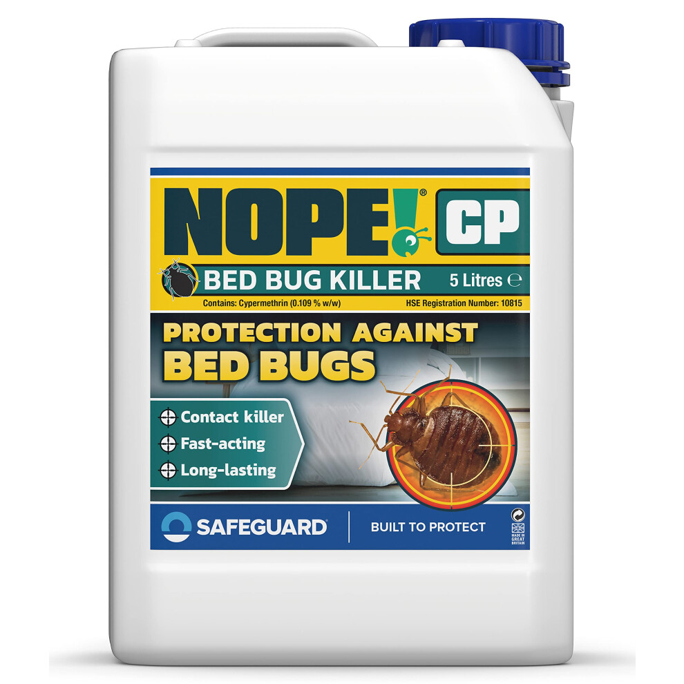 (5L) NOPE CP Bed Bug Killer Spray - Odourless & Non-Staining Treatment for Mattress, Bed frames, Carpets, Furniture