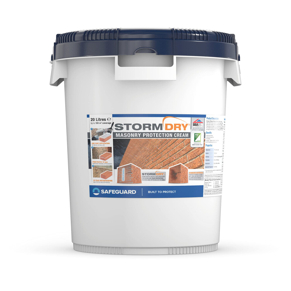 (20L) Stormdry Masonry Waterproofing Cream 25-Year BBA Approved Exterior Brick, Stone, Concrete, Stone, Mortar, Sandstone Sealer