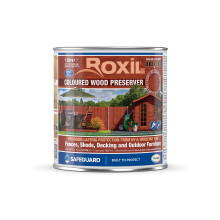 (1L, Red Cedar) Roxil Wood Stain Preserver - Fast-Drying Satin Finish for Decking, Fence, Shed, Furniture. Up to 5 Year Protection for Indoor & Outdoor
