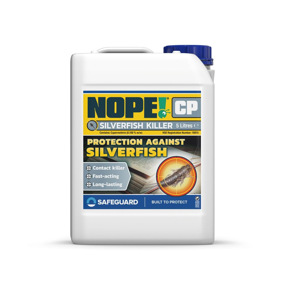 (5L) NOPE CP Silverfish Spray - Spray Long-Lasting, Odourless, Fast Acting for Indoor and Outdoor use. HSE Approved