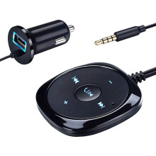 Bluetooth FM Transmitter for Car, Wireless Bluetooth 2.1 Car Kit Receiver Hands-Free Call 3.5Mm AUX Audio Music Adapter USB Charger