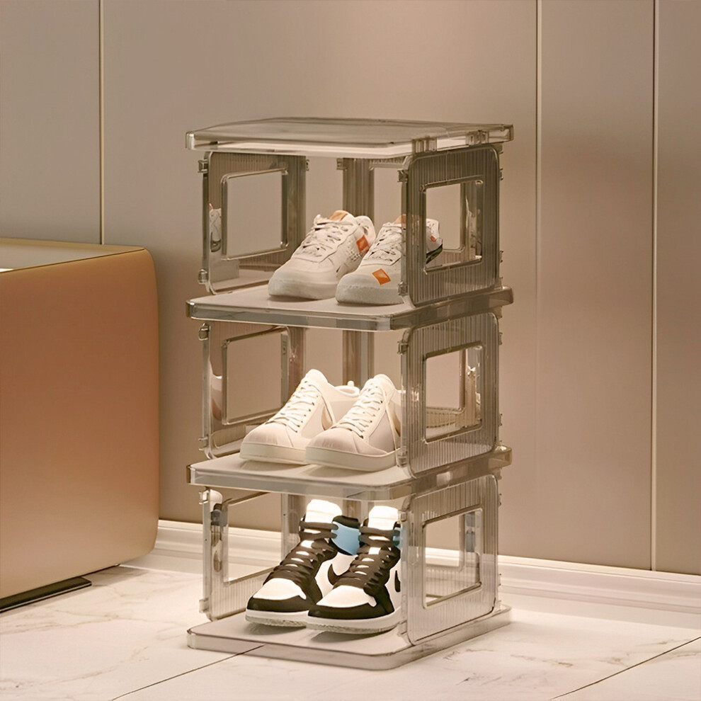 (Grey) 3-Layer Luxurious Style Detachable Shoe Rack