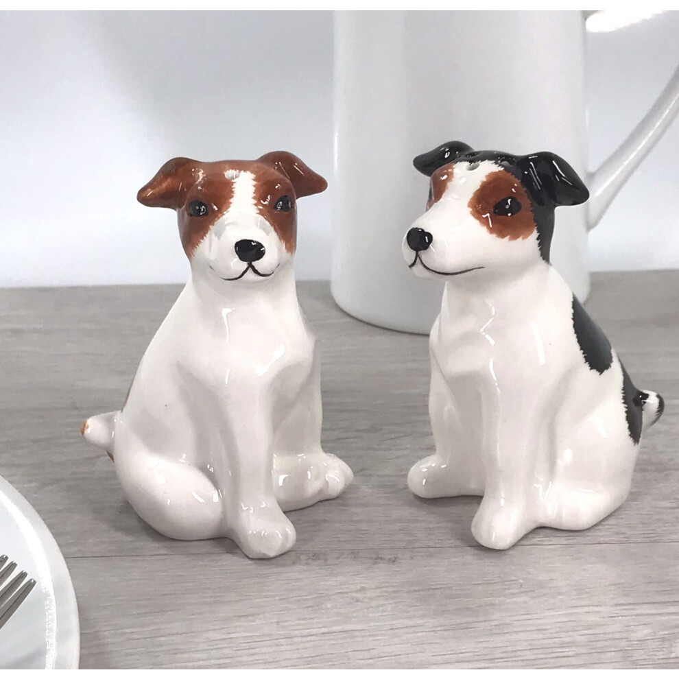 Jack Russell Terrier Ceramic Salt & Pepper Shaker Set